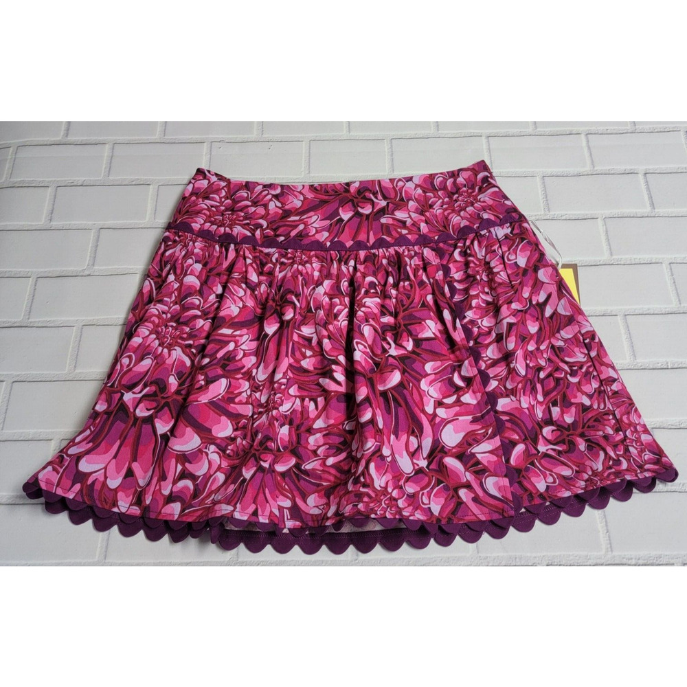 Kika Vargas Mum Floral Scallop Edge Wrap Mini Skirt w/ Pockets Women's Size 4